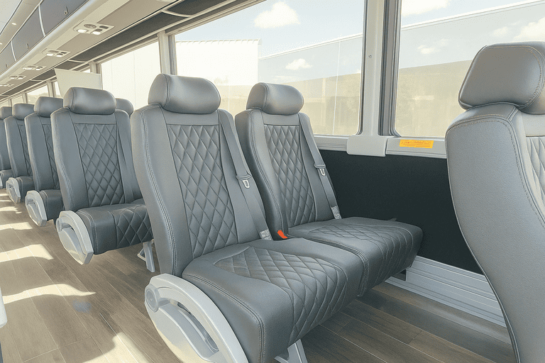 interior of Charter Bus Rental Iowa City charter bus